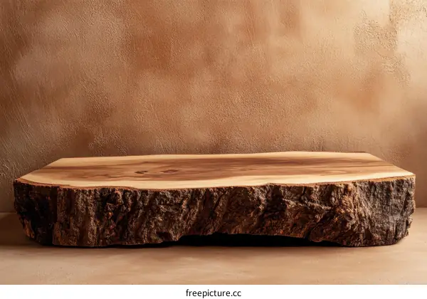 Rustic Wooden Slab Display Surface