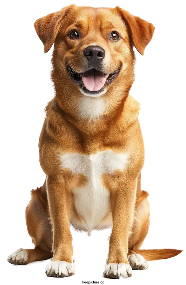[Transparent Background PNG]Happy Dog Portrait against White Background