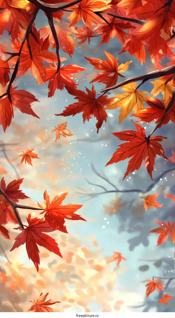 Autumn Maple Leaves Background Illustration