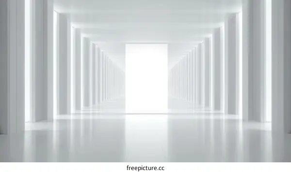Empty White Architectural Corridor