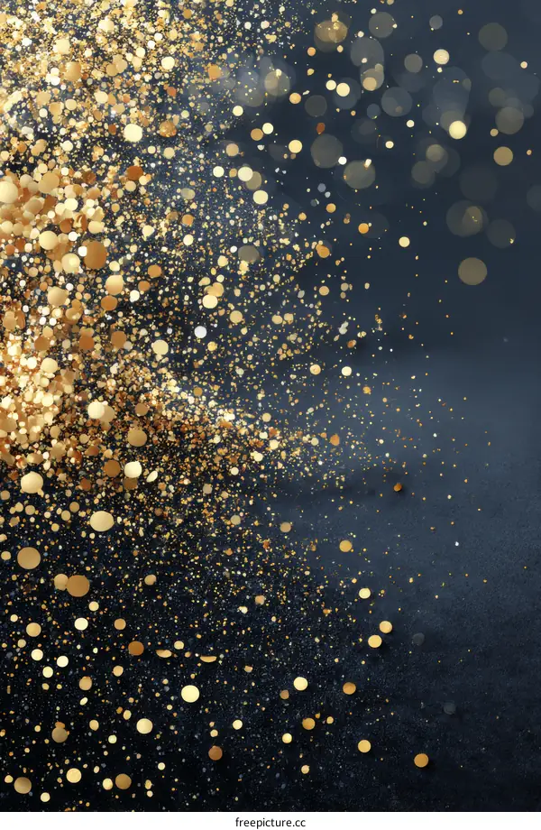 Gold Glitter on Dark Background Festive Sparkle