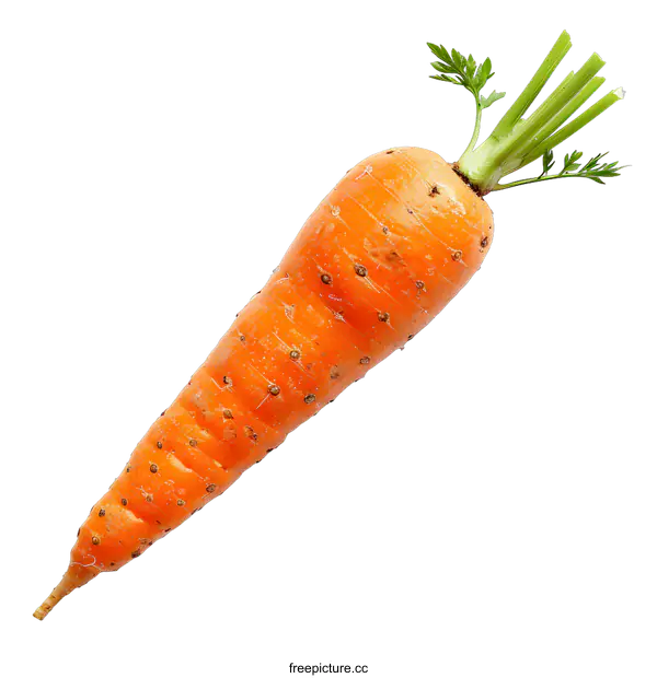 [Transparent Background PNG]Single Fresh Carrot on White Background