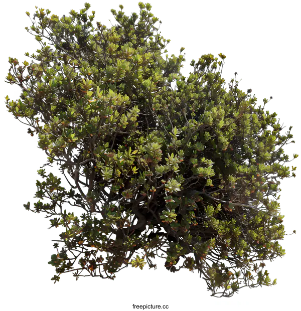 [Transparent Background PNG]Green Bush With Lush Foliage Isolated On White Background