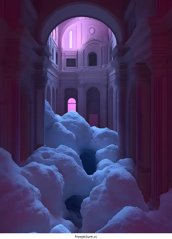 Snow Covered Classic Architecture Interior