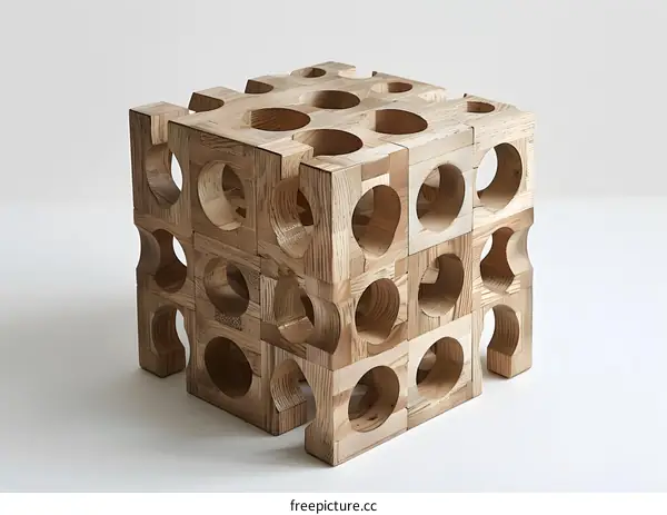 Wooden blocks sculpture