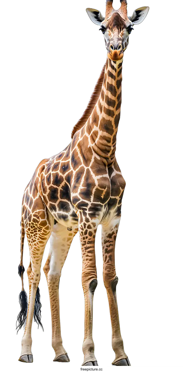 [Transparent Background PNG]Giraffe Standing On White Background