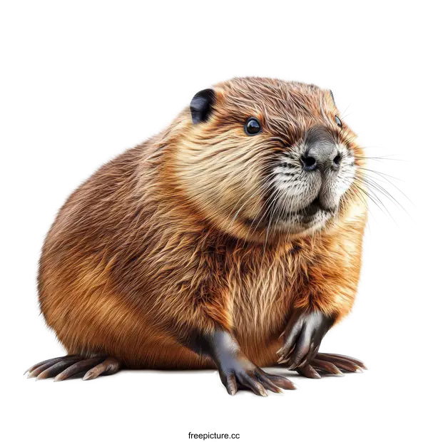 [Transparent Background PNG]Close-up of a Beautiful Beaver