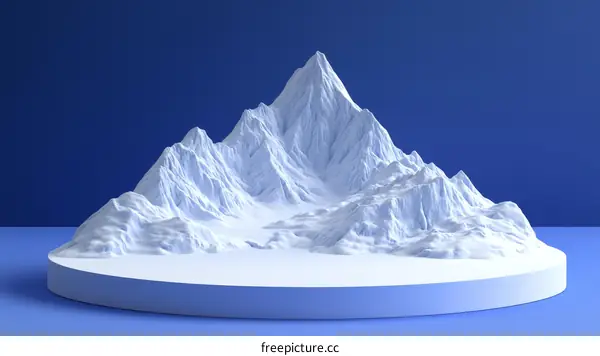 Abstract 3D Mountain on a Circular Display Stand