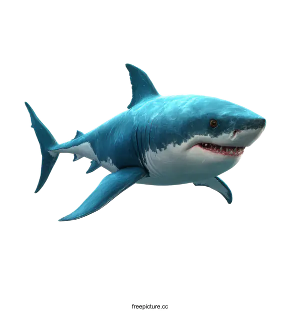 [Transparent Background PNG]Great White Shark Illustration Isolated on White Background