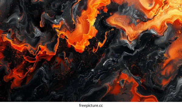 Abstract painting with vibrant red and orange hues