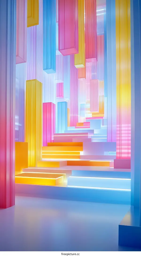 Abstract Colorful Stairway Design