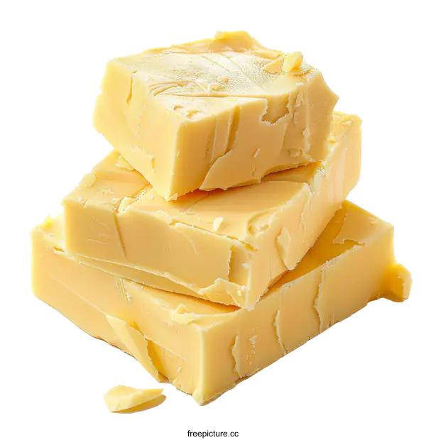 [Transparent Background PNG]Three Blocks of White Chocolate on a White Background