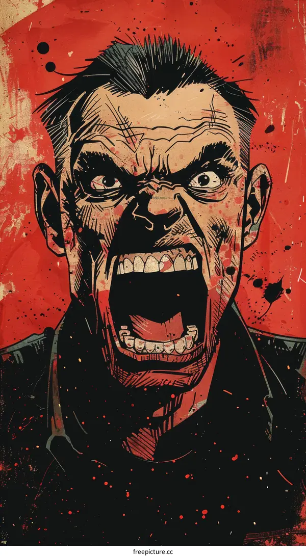 Illustration of a man screaming