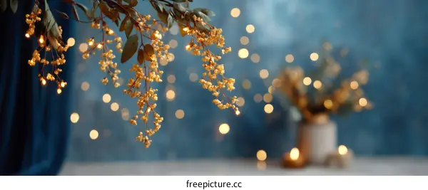 Golden Lights and Bokeh Background Decor