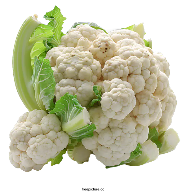 [Transparent Background PNG]Fresh cauliflower on white background
