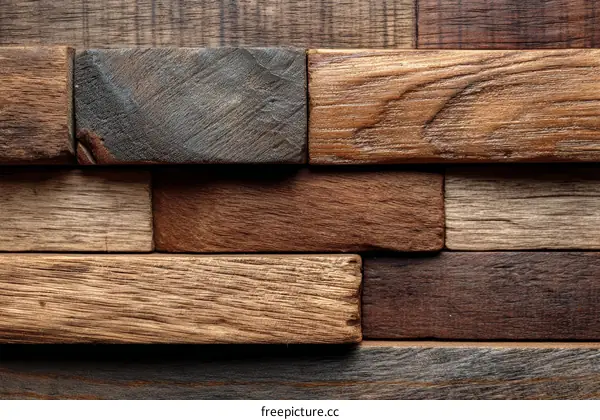 Wooden Blocks Wall Texture Background