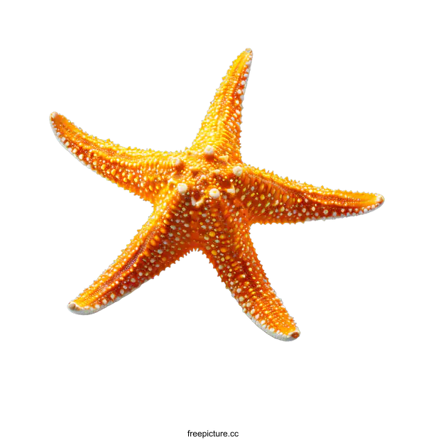 [Transparent Background PNG]Single Orange Starfish on White