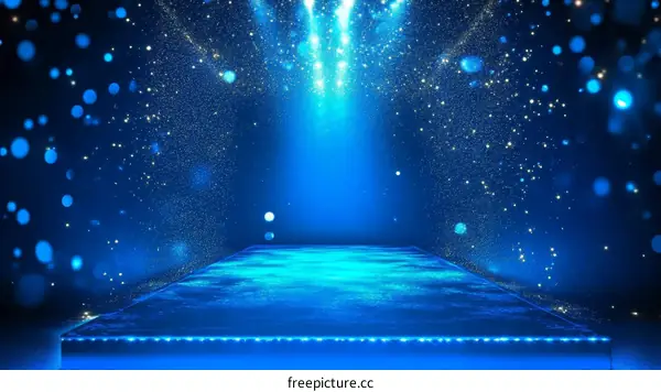 Blue Stage with Sparkling Effects