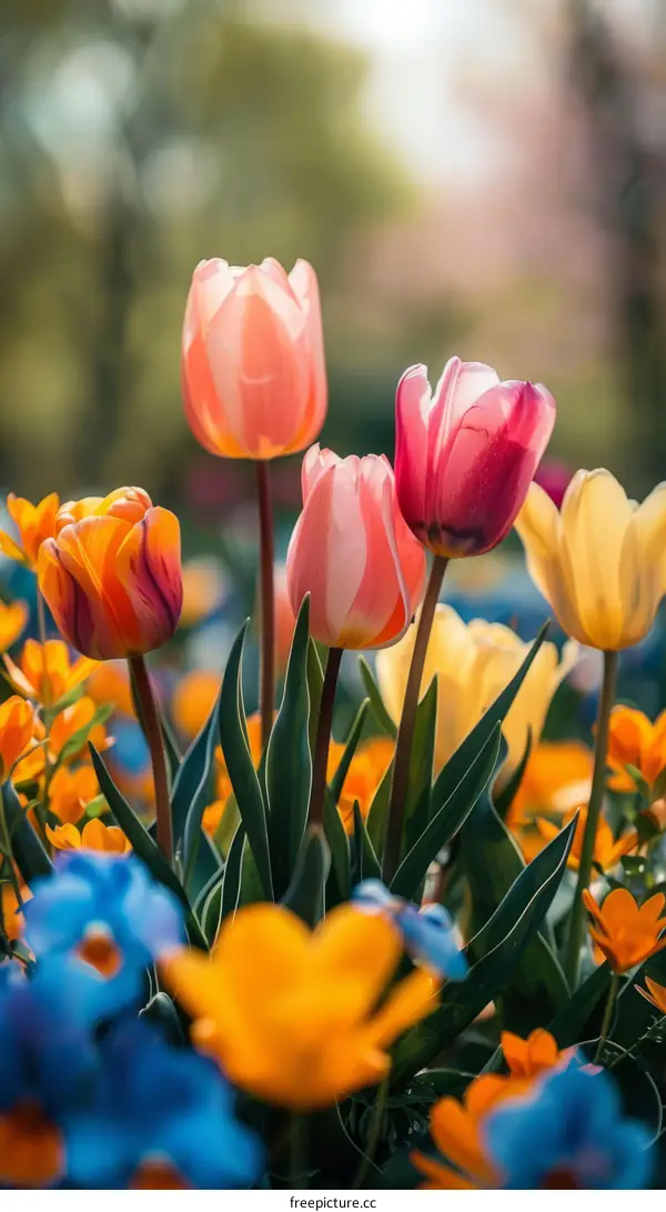 Colorful Tulip Field in Holland