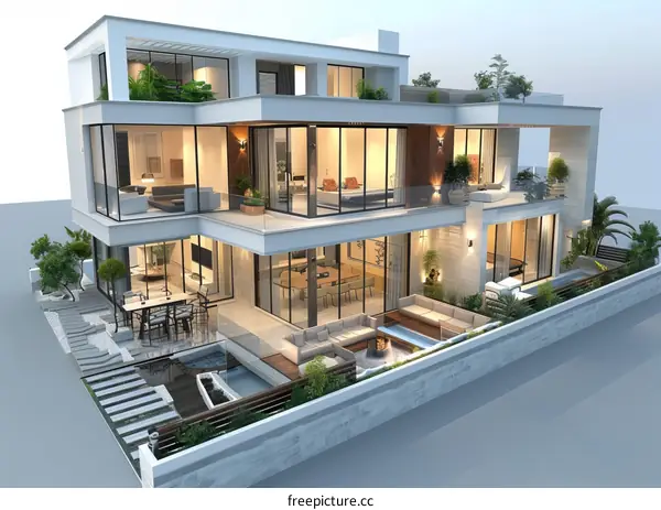 Modern Residential Building Exterior Design Effect Picture