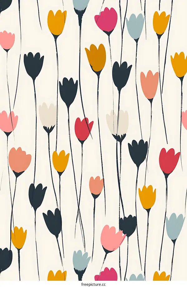 Colorful Abstract Flower Seamless Pattern