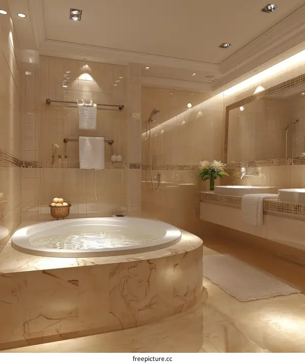 Luxury Beige Bathroom Interior Design
