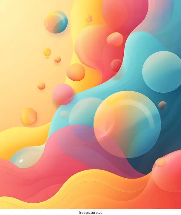 Abstract Colorful Gradient Liquid Shapes Background