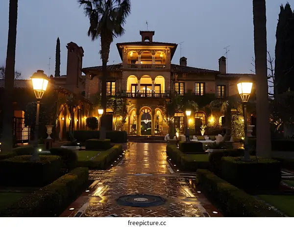 Luxury mansion with beautiful garden and swimming pool