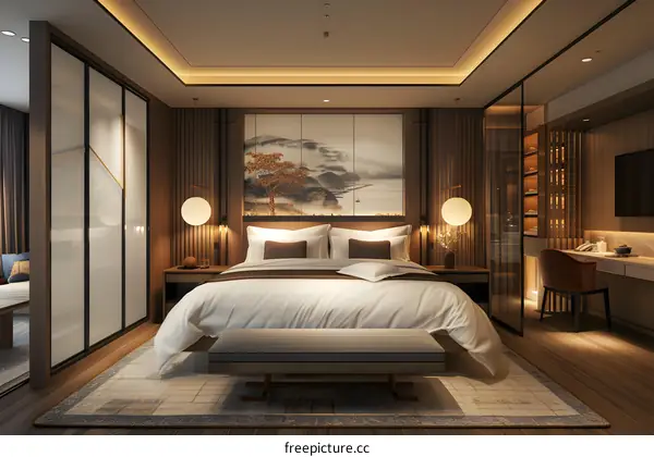 The interior of a hotel room