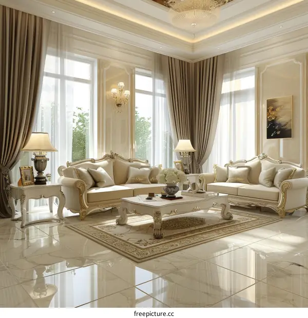 Gorgeous European-Style Living Room