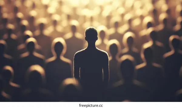 A Silhouette of a Person Amongst Many