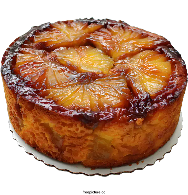 [Transparent Background PNG]Delicious Pineapple Upside-Down Cake