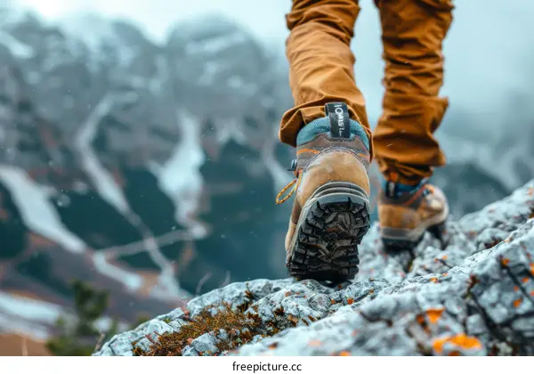 A person hiking in the mountains
