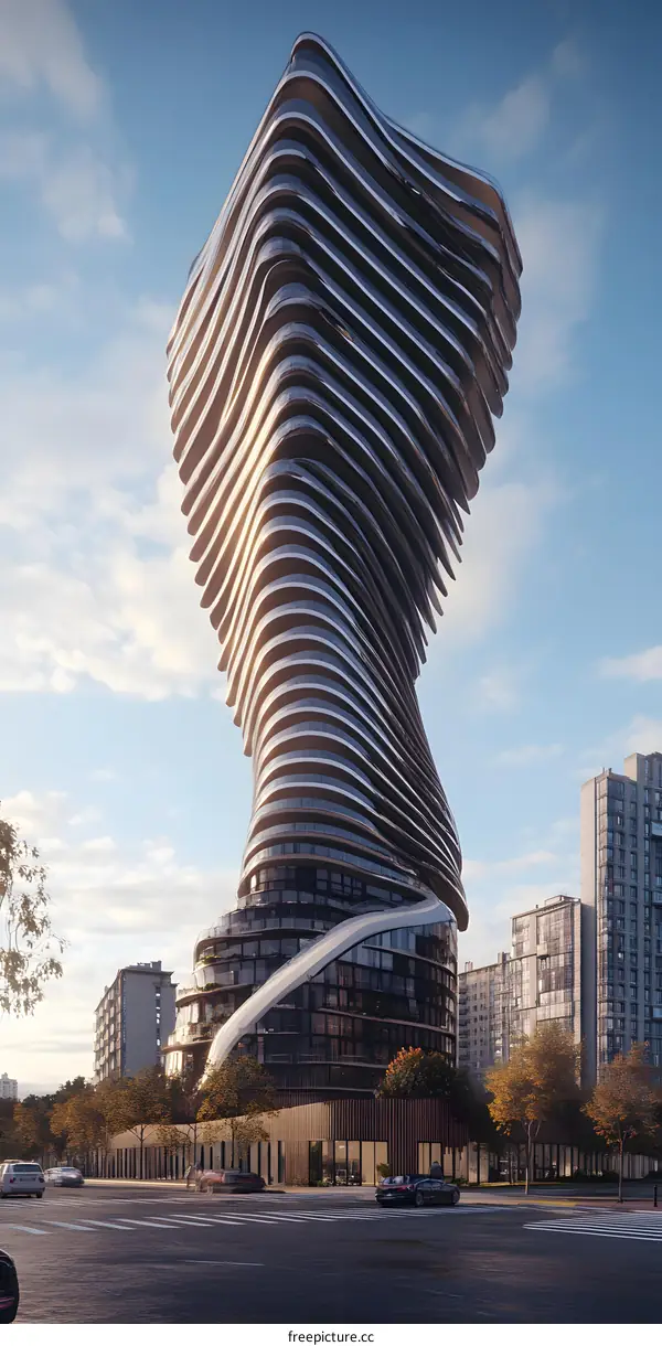 Modern Architecture with Twisted Design Building