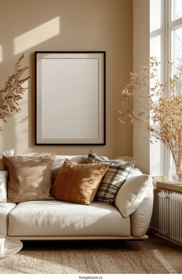 Cozy Living Room with Natural Accents