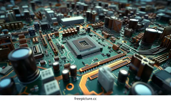 A close-up of a computer circuit board