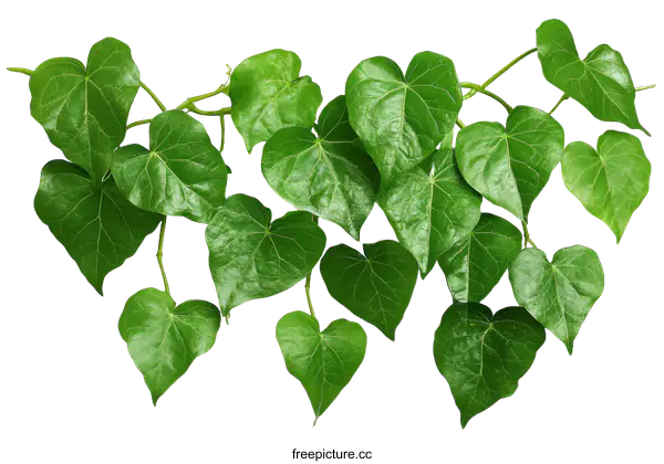 [Transparent Background PNG]Closeup of Green Heart-Shaped Leaves