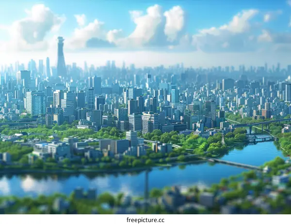 A Small City with a Meandering River