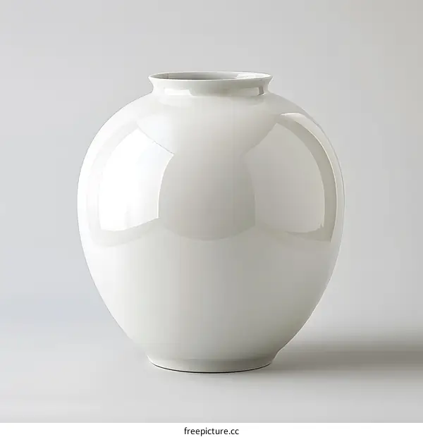 White Ceramic Vase on White Background