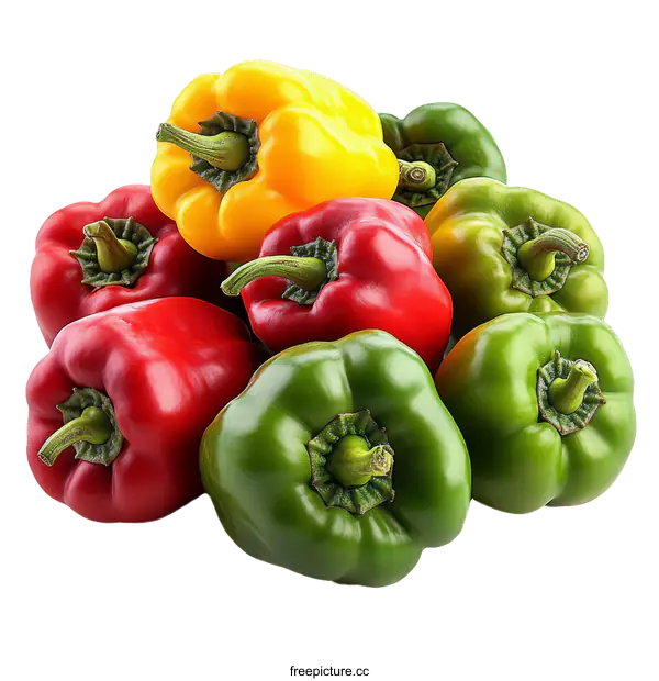 [Transparent Background PNG]Colorful Bell Peppers Close-up