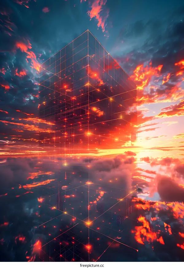 A hypercube floating in the sky