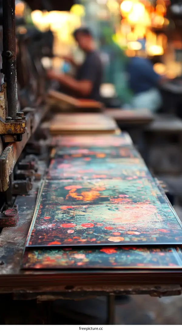 Vintage Art Prints Production Line in a Workshop