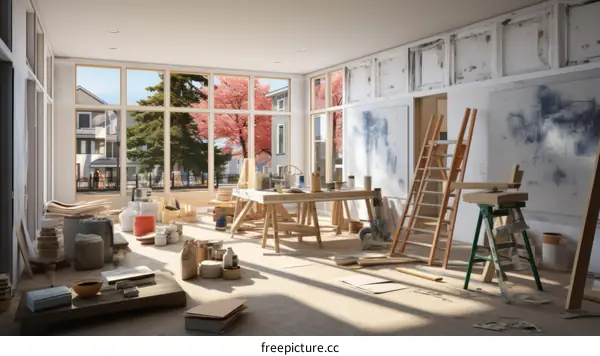 Renovating Home Studio with Bright Windows