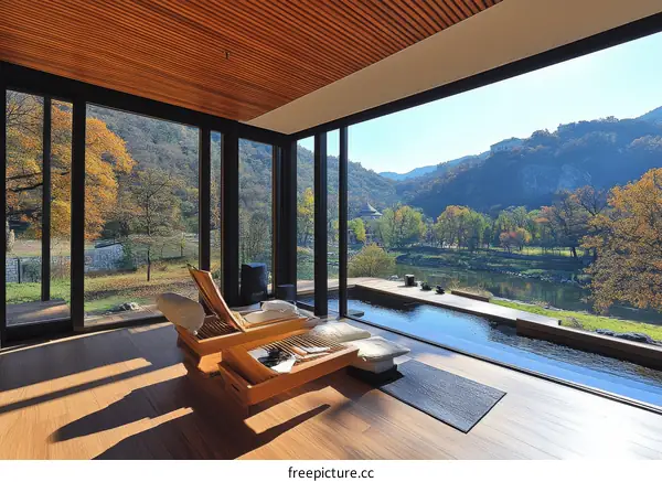 Modern Spa with Panoramic Mountain Views