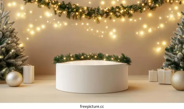 Christmas Festive Display Podium Scene
