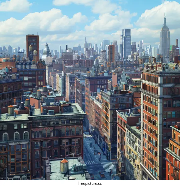 Aerial View of a Busy Urban Cityscape