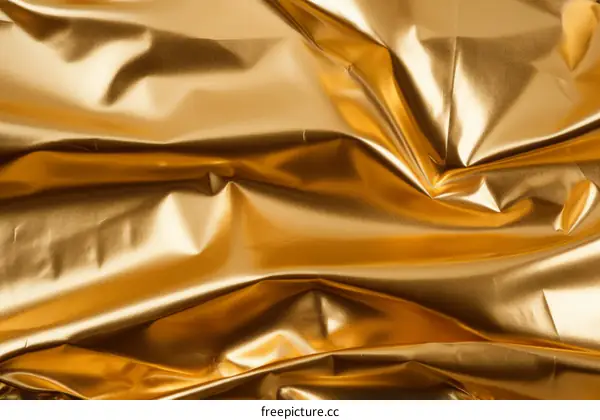 Golden fabric with pleats