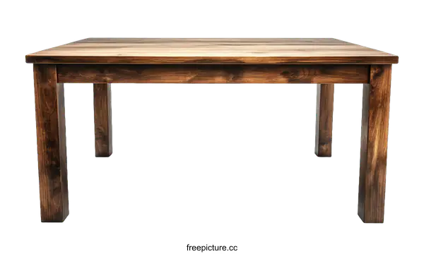 [Transparent Background PNG]Dark Wooden Square Dining Table