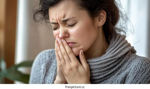 Woman Experiencing Oral Pain Close-up