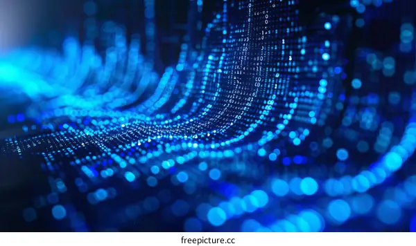 Blue technology background with binary code